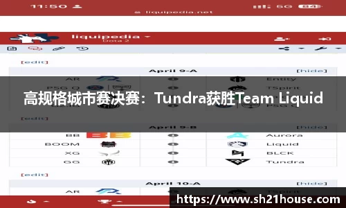 高规格城市赛决赛：Tundra获胜Team Liquid